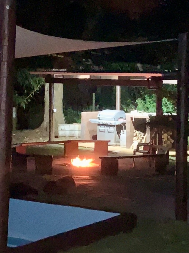 BBQ area at night